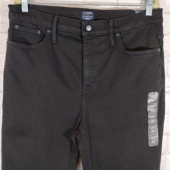 MO J.Crew Women Plus 10" High Rise Black Skinny Jean in Signature Stretch NWT 32 - Picture 2 of 9